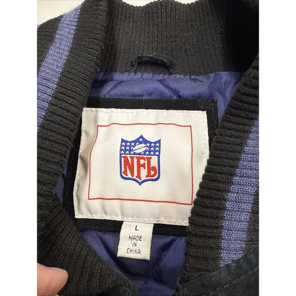 VTG EUC Minnesota Vikings NFL Suede Leather Jacket Large #1 - Picture 3 of 16